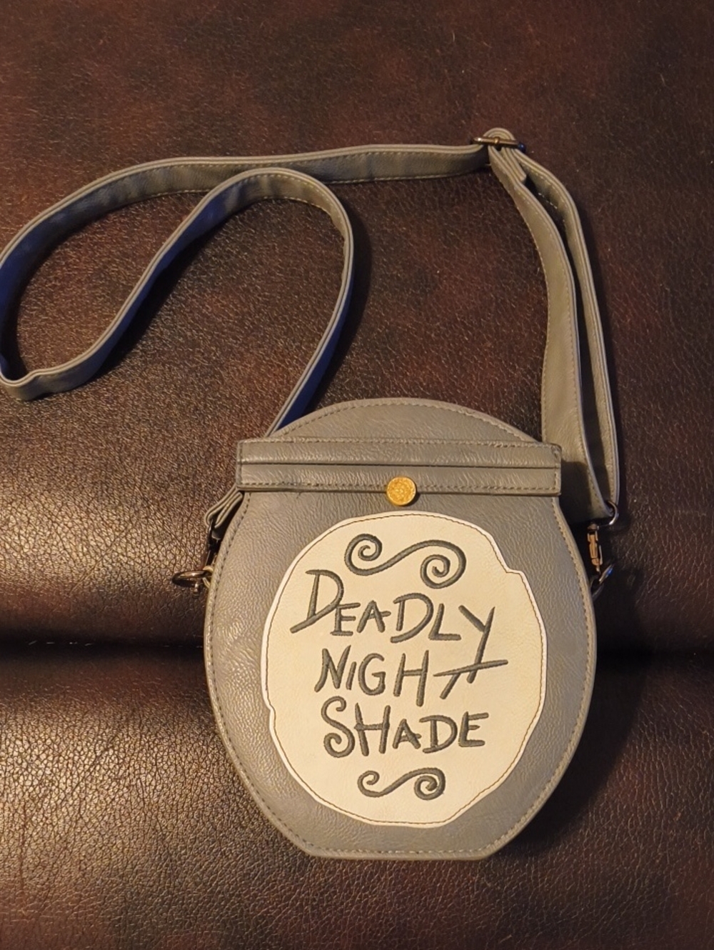 Loungefly Deadly Night Shade Grey Crossbody Bag